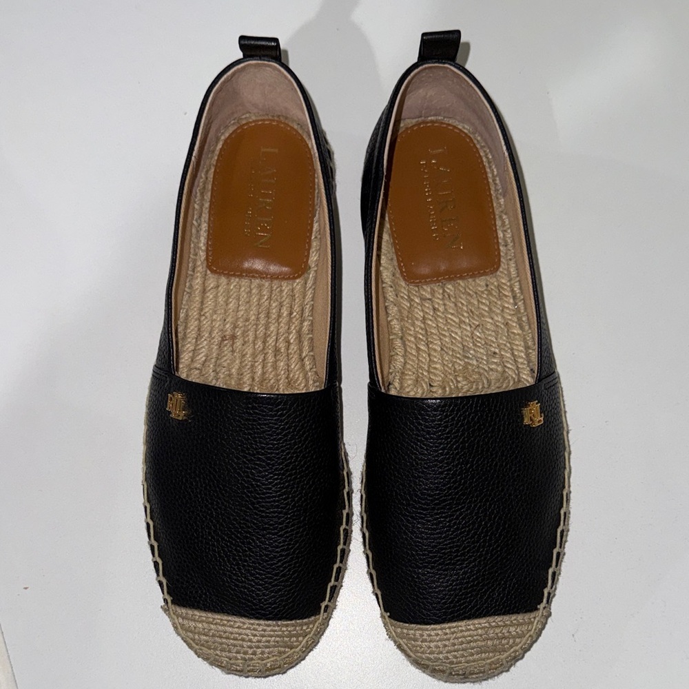 Ralph Lauren Black Espadrille Flats